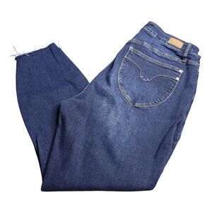 Judy Blue Womens Skinny Fit Distressed Ankle Jeans 16W Medium Wash Raw Hem